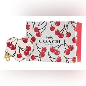 Coach Cherry Print Heart Cosmetic Case